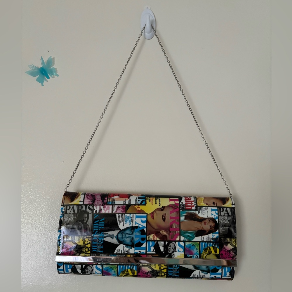 Vintage Paris Magazine themed shoulder bag